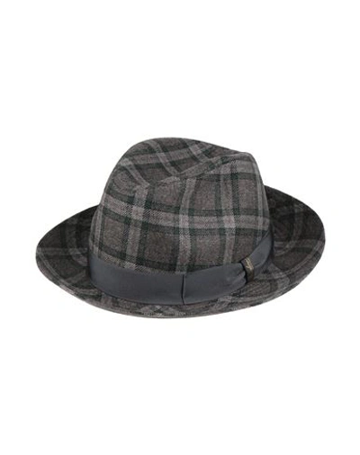 Borsalino Man Hat Grey Size M Wool, Cashmere