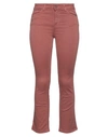 Fracomina Woman Pants Antique Rose Size 26 Cotton, Elastane In Pink