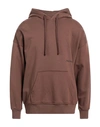 Hinnominate Man Sweatshirt Brown Size S Cotton, Elastane