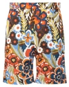 Brian Dales Man Shorts & Bermuda Shorts Rust Size 38 Lyocell, Cotton In Red