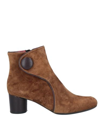 Pas De Rouge Woman Ankle Boots Brown Size 7 Soft Leather