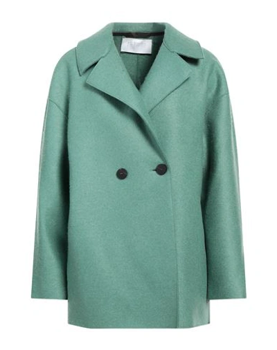 Harris Wharf London Woman Coat Sage Green Size 8 Virgin Wool In Sage Green