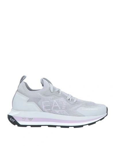 Ea7 Man Sneakers Light Grey Size 7 Textile Fibers In Grey