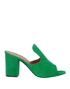 Via Roma 15 Woman Sandals Green Size 8 Soft Leather