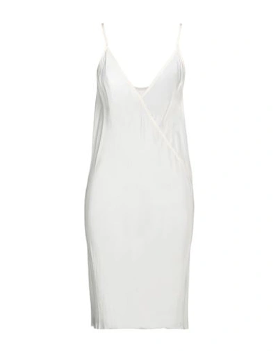 Rick Owens Woman Midi Dress Cream Size 8 Cupro In White