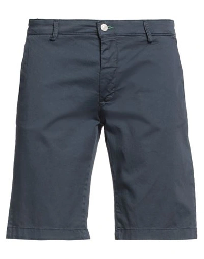 Daniele Alessandrini Homme Man Shorts & Bermuda Shorts Navy Blue Size 34 Cotton, Elastane