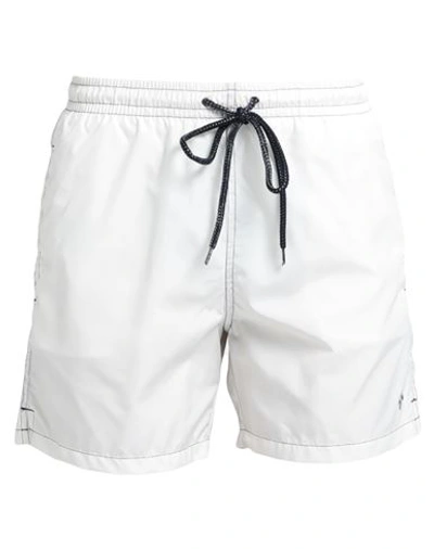 Drumohr Man Swim Trunks Ivory Size S Polyester In White