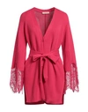 Twinset Woman Cardigan Fuchsia Size M Cotton, Polyamide In Pink