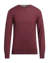 Eleventy Man Sweater Burgundy Size M Wool, Silk In Red