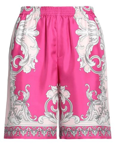 Versace Printed Bermuda Shorts In Fuchsia