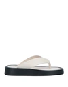 Alohas Woman Toe Strap Sandals Ivory Size 9 Bovine Leather In White