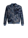 Etro Floral Bomber Jacket With Intarsia In Navy Blue