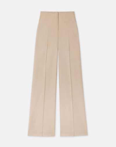 Lafayette 148 Camel Hair Thames Wide Leg Pant In Beige