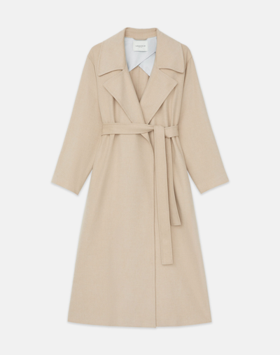 Lafayette 148 Camel Hair Oversized Trench Coat In Beige