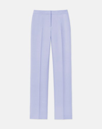 Lafayette 148 Petite Wool-silk Crepe Gates Trouser In Wild Bluet