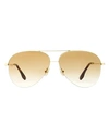 Victoria Beckham Aviator Vb90s Sunglasses Woman Sunglasses Brown Size 62 Metal, Ace