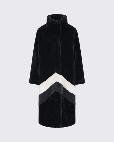 Perfect Moment Astrid Long Faux Fur Coat In Black