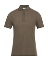 Gran Sasso Man Polo Shirt Khaki Size 40 Cotton In Beige