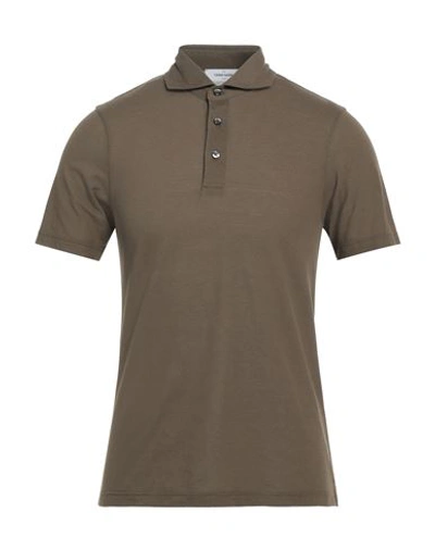 Gran Sasso Man Polo Shirt Khaki Size 40 Cotton In Beige