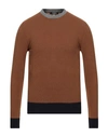 +39 Masq Man Sweater Brown Size 40 Wool