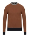 +39 Masq Man Sweater Brown Size 36 Wool