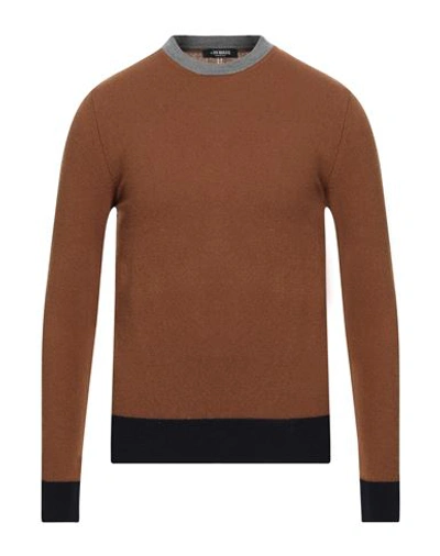 +39 Masq Man Sweater Brown Size 36 Wool