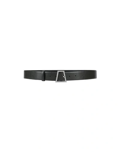 Trussardi Woman Belt Black Size 43 Soft Leather In Grey