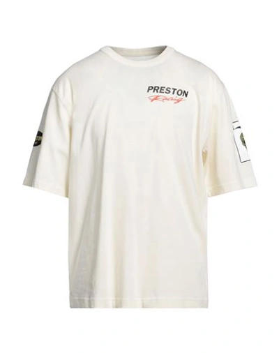 Heron Preston Man T-shirt Cream Size Xl Cotton, Polyester In White