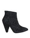 Valerio 1966 Woman Ankle Boots Black Size 8 Textile Fibers In Black