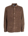 Jack & Jones Man Shirt Brown Size Xl Cotton