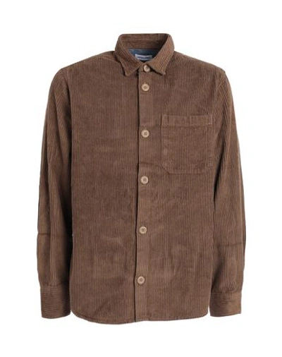 Jack & Jones Man Shirt Brown Size Xl Cotton