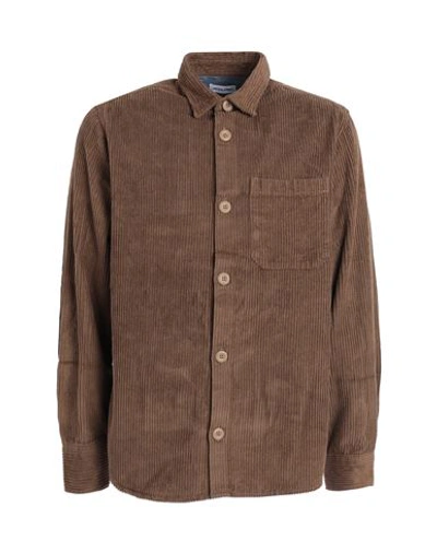 Jack & Jones Man Shirt Brown Size S Cotton
