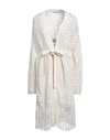 87 Avril 90 Woman Cardigan Cream Size M Linen, Cotton, Nylon In White