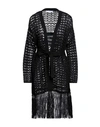 87 Avril 90 Woman Cardigan Black Size M Linen, Cotton, Nylon In Black