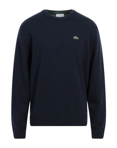 Lacoste Man Sweater Midnight Blue Size 6 Wool In Black