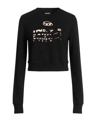 Diesel Woman Sweatshirt Black Size S Cotton