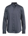 Armani Exchange Man Shirt Slate Blue Size S Cotton, Elastane