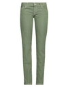 Jacob Cohёn Woman Jeans Military Green Size 32 Cotton, Elastomultiester