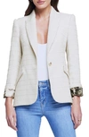 L AGENCE CHAMBERLAIN ONE-BUTTON TWEED BLAZER