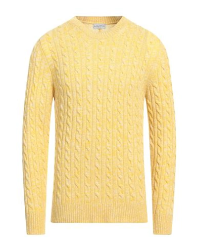 Ballantyne Man Sweater Yellow Size 40 Wool, Cashmere In Yellow
