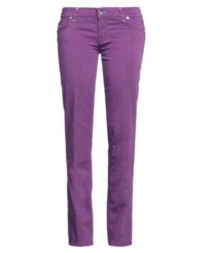 Jacob Cohёn Woman Pants Dark Purple Size 30 Cotton, Elastane