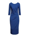 Gai Mattiolo Woman Midi Dress Navy Blue Size 4 Polyester, Elastane