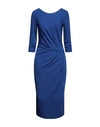 Gai Mattiolo Woman Midi Dress Navy Size 4 Polyester, Elastane In Navy Blue