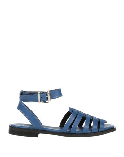 Le Pepite Woman Sandals Blue Size 11 Soft Leather