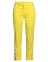 Aspesi Woman Pants Yellow Size 8 Cotton, Elastane