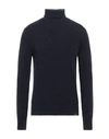 Brooksfield Man Turtleneck Navy Blue Size 46 Virgin Wool, Polyamide