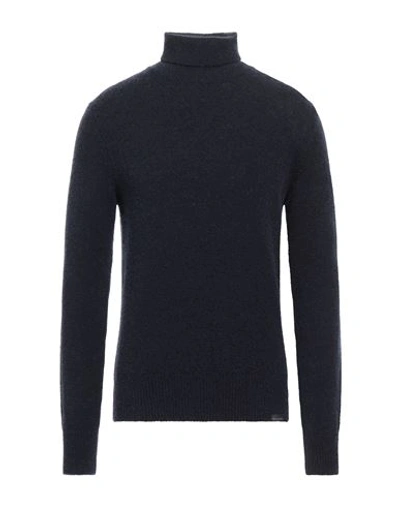 Brooksfield Man Turtleneck Navy Blue Size 46 Virgin Wool, Polyamide In Navy Blue