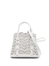 Alaïa Mina Mini Leather Crossbody Bag In White