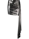 Blumarine Gonna Drappeggiata Argento Metallizzato In Grey