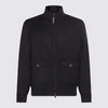 Canali Zip-up Wool-cashmere Jacket In Blue
